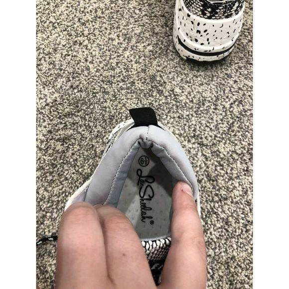 Snake Skin 6.5 Wedge-Sole Sneakers Black Chunky - Picture 4 of 6